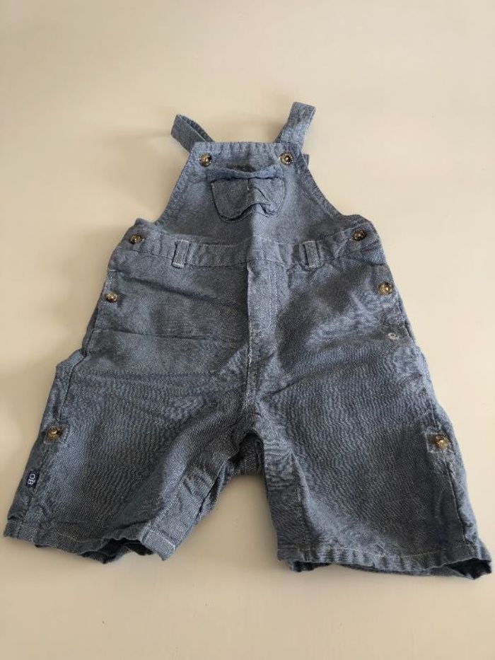 Salopette short en lin bébé 6 mois