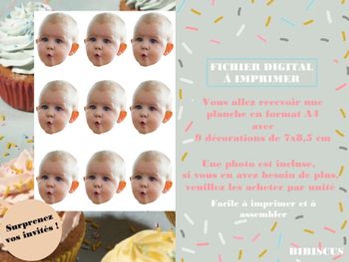 Visage cupcake personnalisé - photo numéro 2