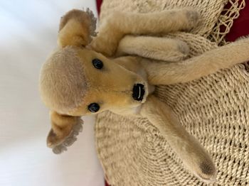 faon Steiff, cerf vintage, brocante, style shabby chic, animal Steiff, pièce de collection, rare plu