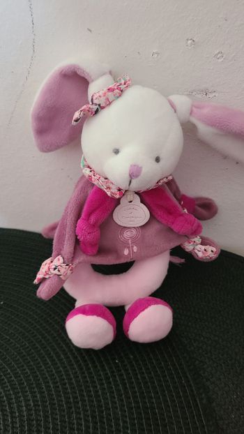 DOUDOU ET COMPAGNIE - Collection Cerise Le Lapin -  - Hochet Rose Avec Grelot