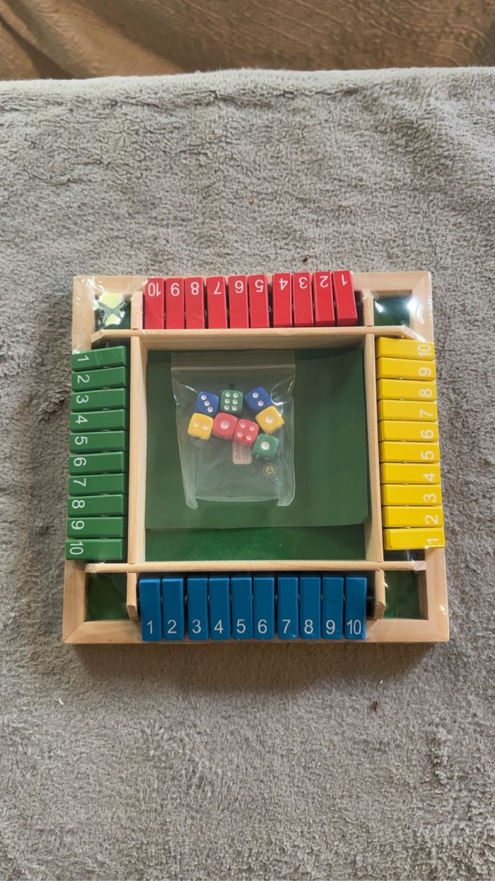 🎲 Shut the Box – Édition multicolore (neuf, sous blister)