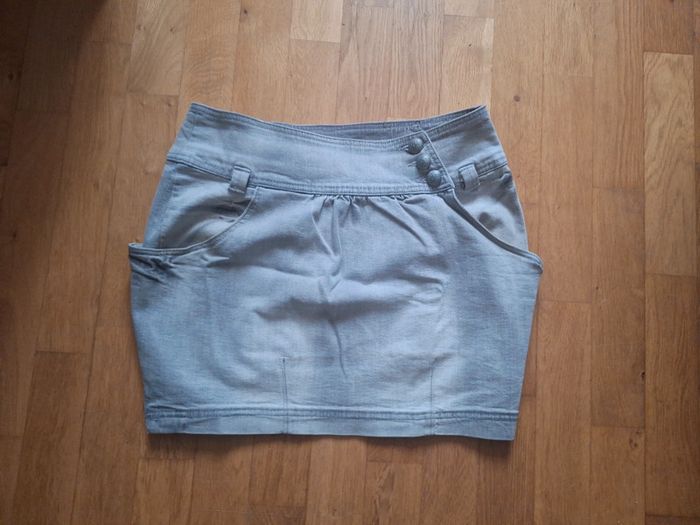 Jupe en jean gris