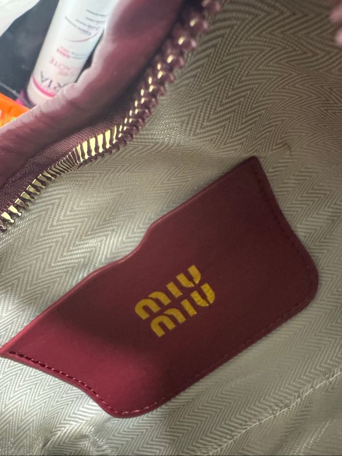 Sac miu miu matelassé - rouge bordeaux - photo numéro 6