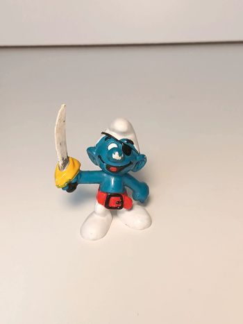 Figurine vintage Bully Schtroumpf pirate peyo W.germany