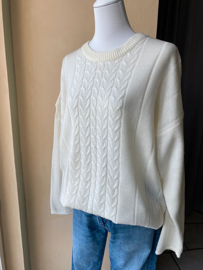 Pull écru torsadé vintage 46/48
