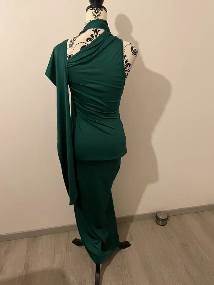 Robe de soirée asymétrique ZAFUL - Neuf - Vert émeraude - Taille M - photo numéro 4