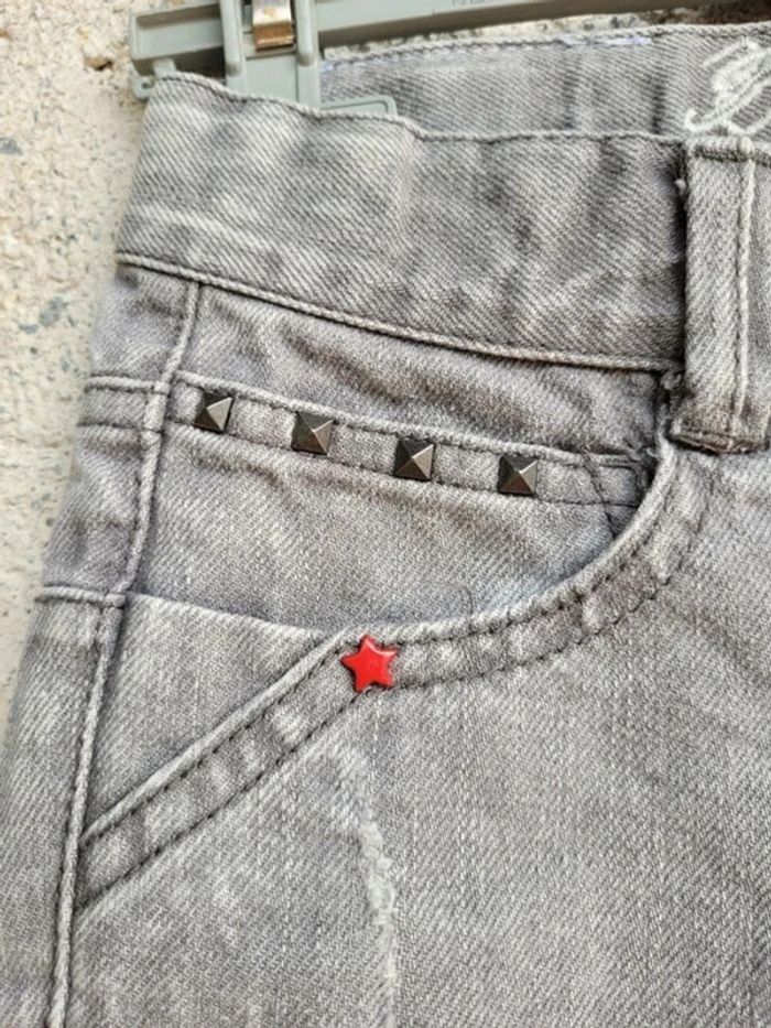 Superbe bermuda en jeans gris délavé B-Karo, 8 ans - photo numéro 6