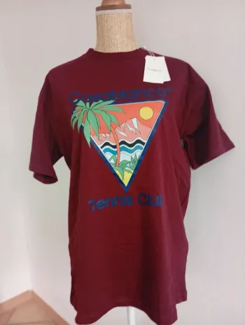 Haut homme rouge bordeaux été original tendance taille m