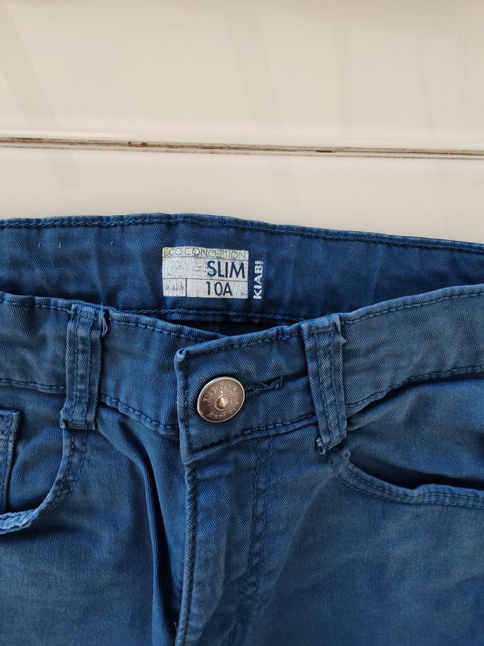 Pantalon jean slim bleu garçon 10 ans - photo numéro 3