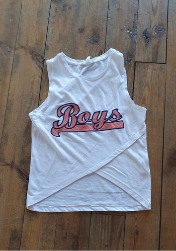 T-shirt court croc top blanc Boys Jennyfer XS