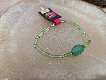 Bracelet Elastique Perles Vertes
