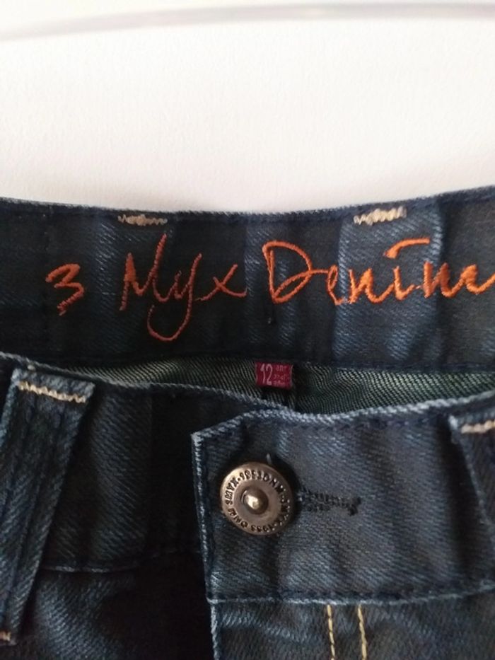 Jeans foncé effet délavé par endroits - photo numéro 3