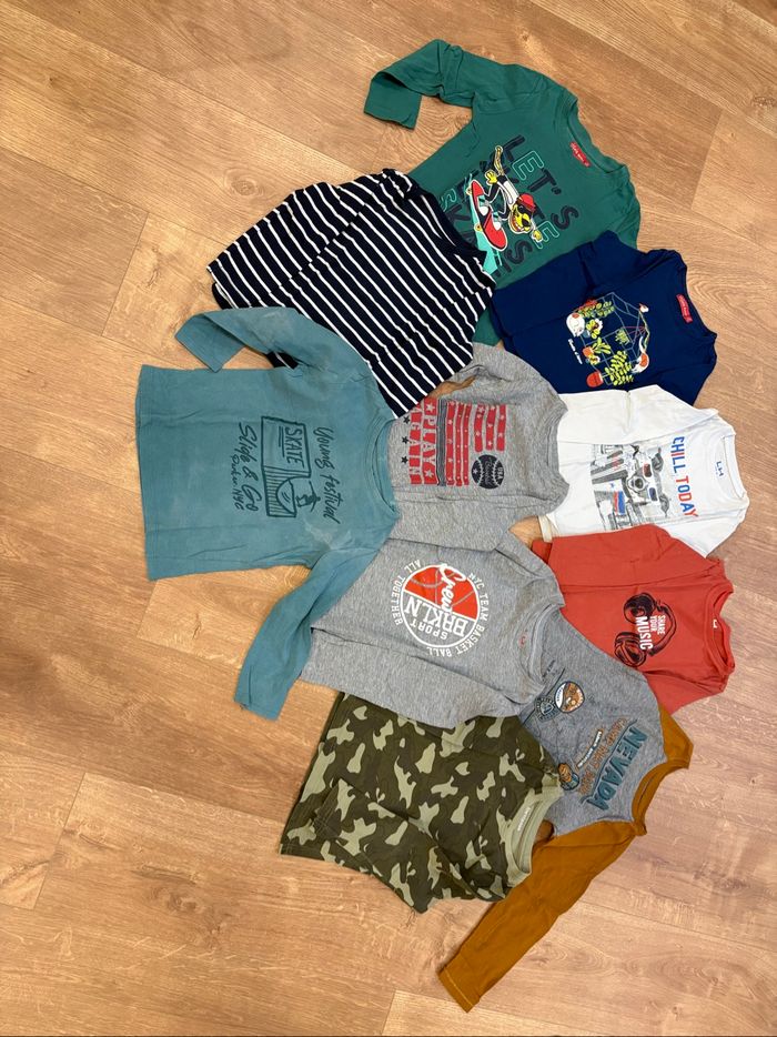 Lot 10 tee-shirts manches longues garçon 4 ans
