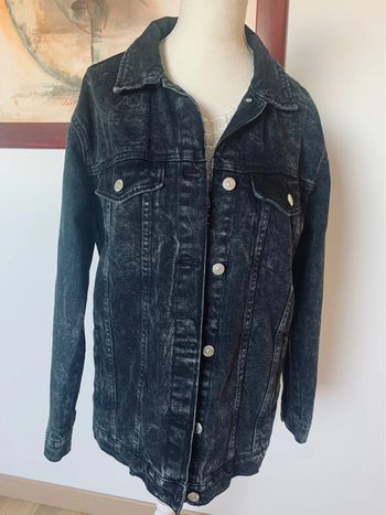 Veste en jean noire chiné