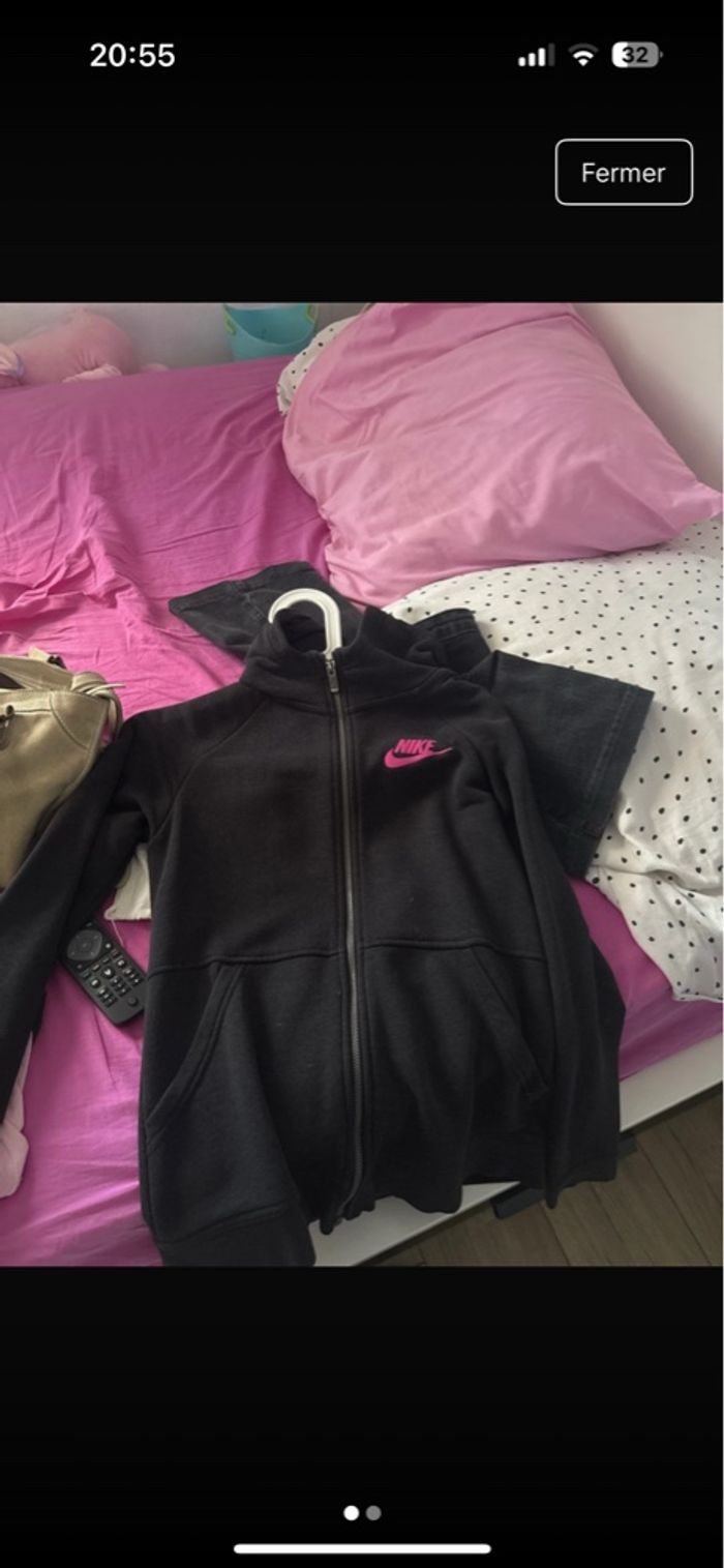 pull veste nike noir et rose
