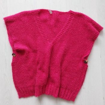 Pull ouvert côtés rose taille universelle