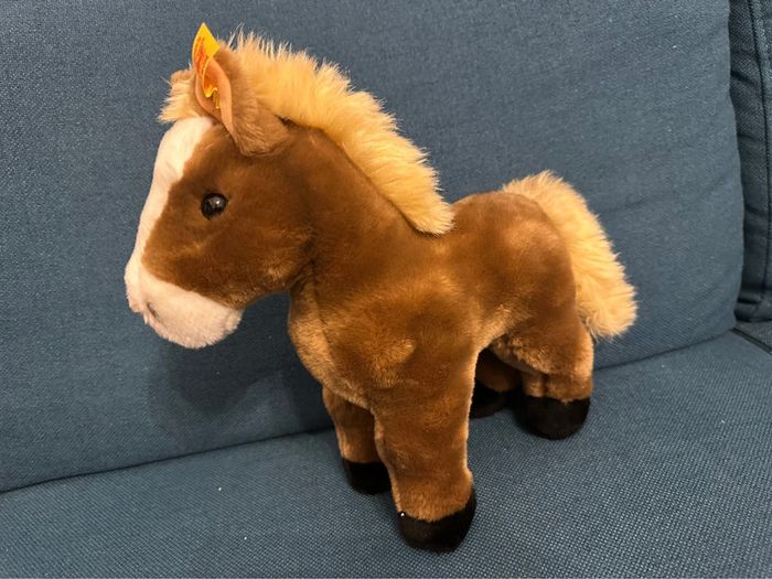 Peluche Grand Cheval Steiff 35cm doudou debout collection brun équitation crinière - photo numéro 2