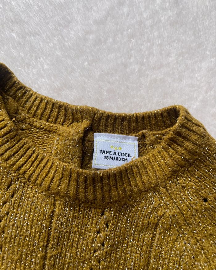 Pull en maille vert à liseré brillant 18 mois - Tape à l'œil - photo numéro 5