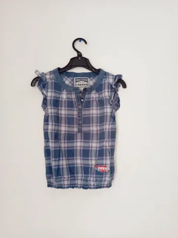 Chemise manches courtes à carreaux fille w