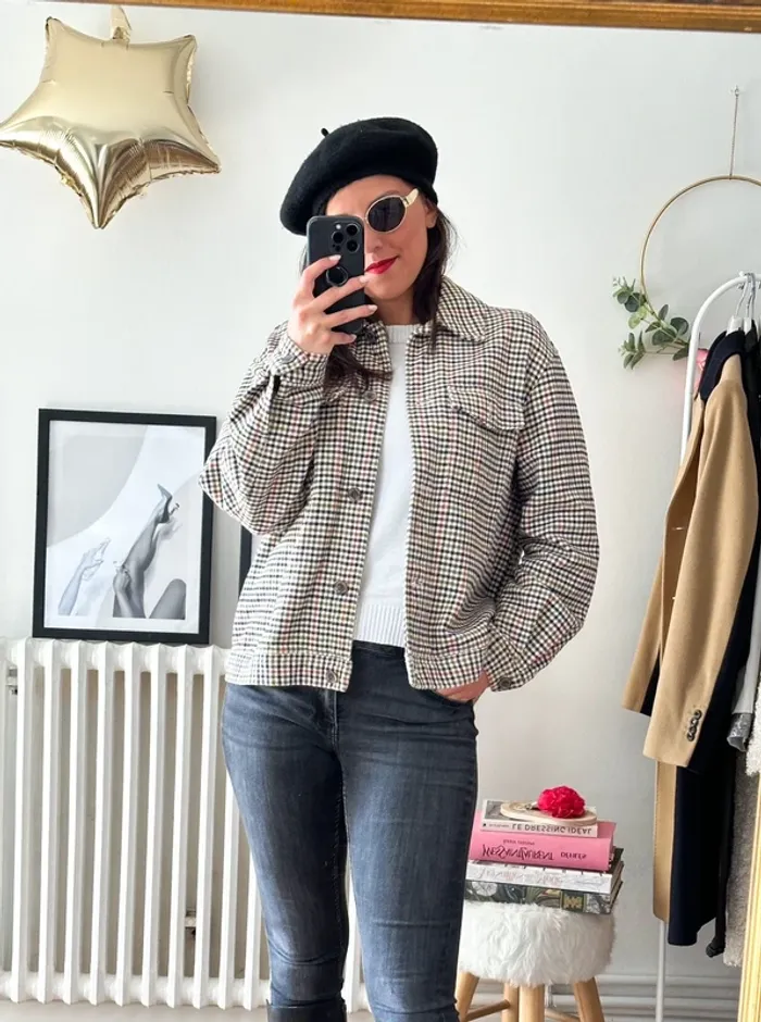 Veste bombers Tommy Hilfiger à carreaux taille 36 - photo numéro 4
