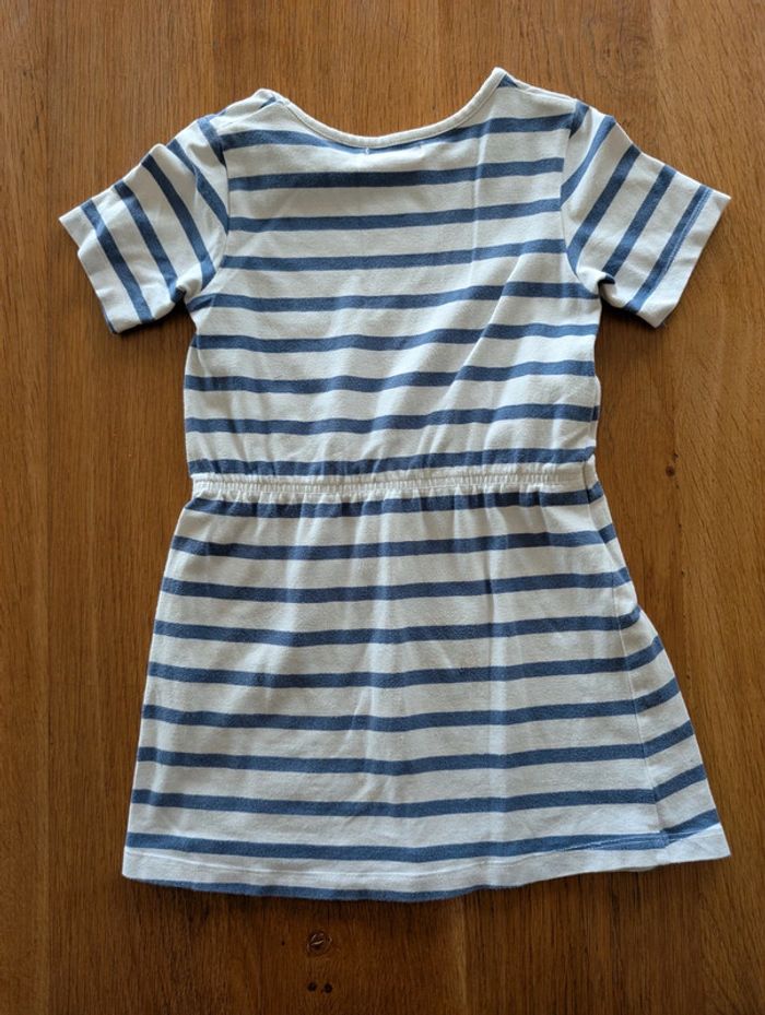 Robe marinière detail coeur gris argenté 5 ans. - photo numéro 3