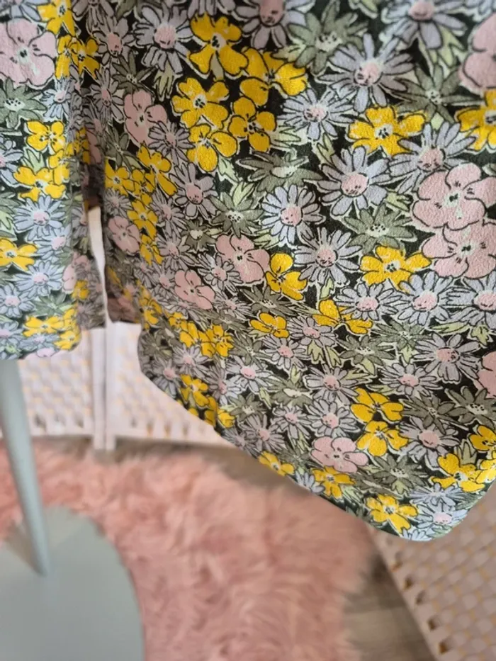💕Joli Combishort Courte Fleurie BZB - Col Carré & Manches Bouffantes - femme TM (38)💕 - photo numéro 11