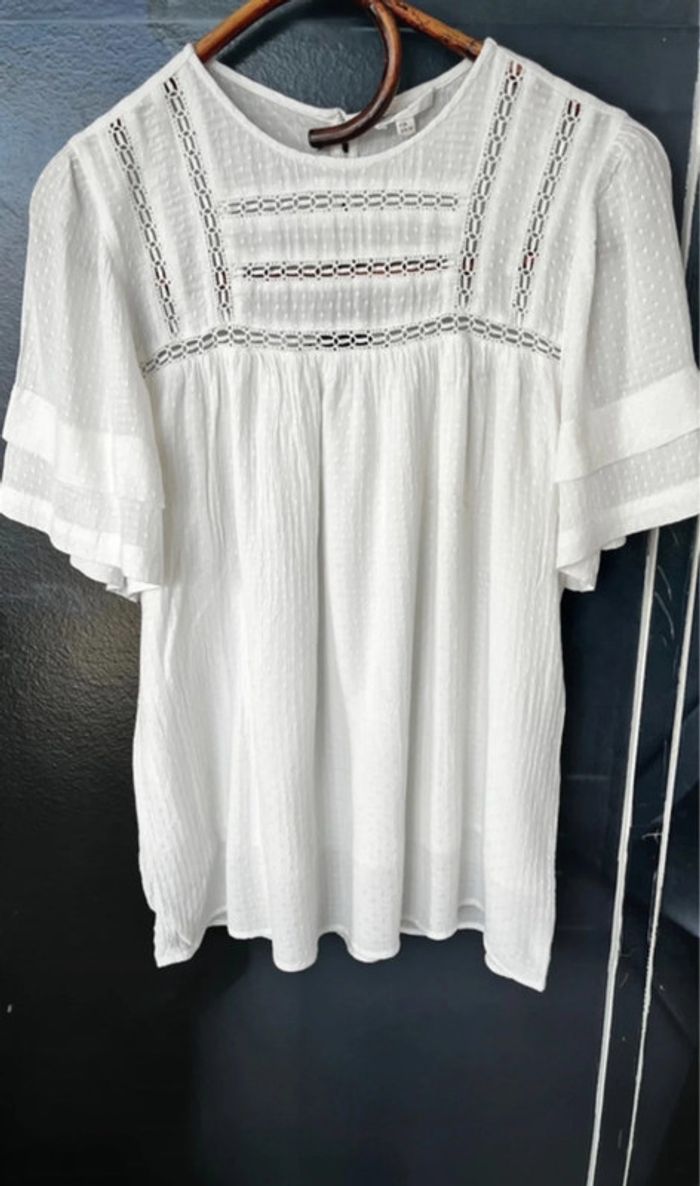 Blouse ample avec dentelle écrue Abi - photo numéro 4