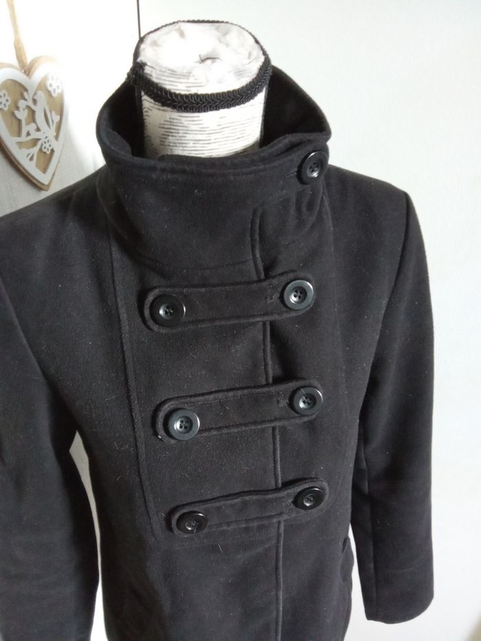 Manteau noire femme taille 38 ou M Kiabi, mi long - photo numéro 3
