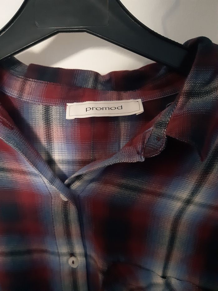 Chemise à carreaux bordeaux/violette - photo numéro 2