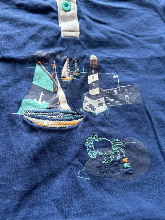 T-shirt manches courtes garcon thème marin Sergent major taille 3 ans - photo numéro 2