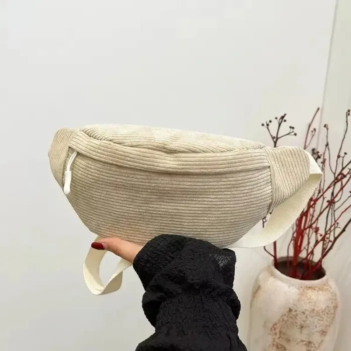 Banane en velours côtelé beige neuve - photo numéro 2