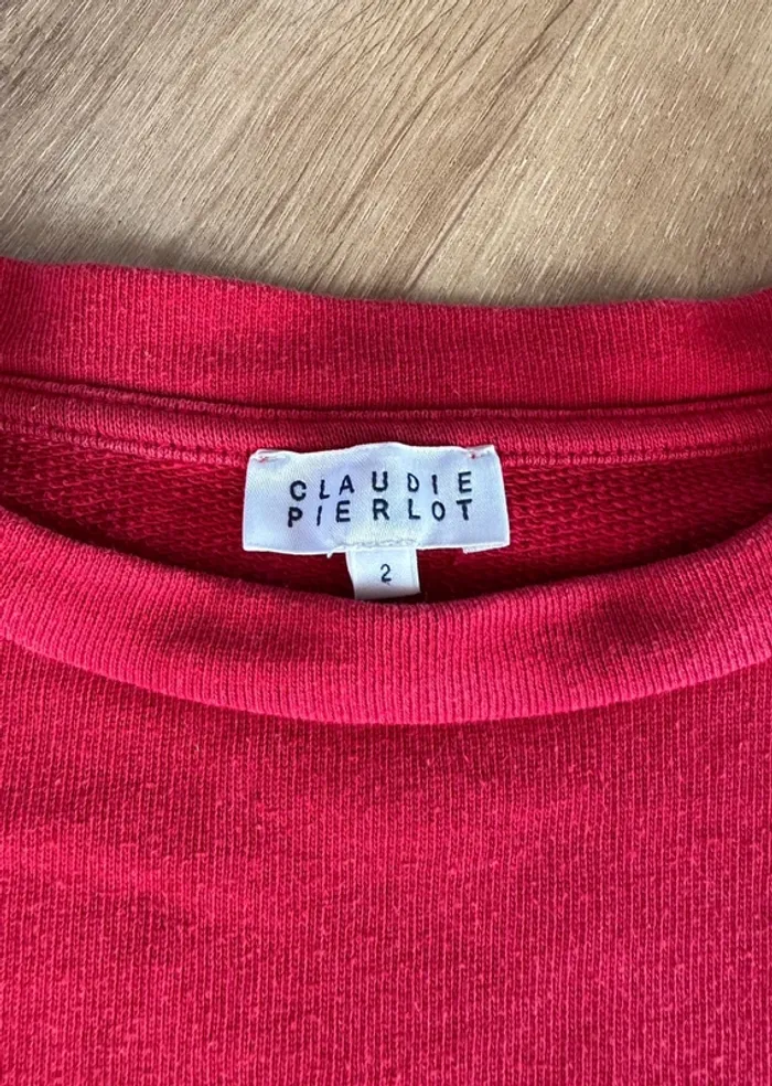 Sweat Claudie Pierlot rouge Oh taille 38 - photo numéro 5
