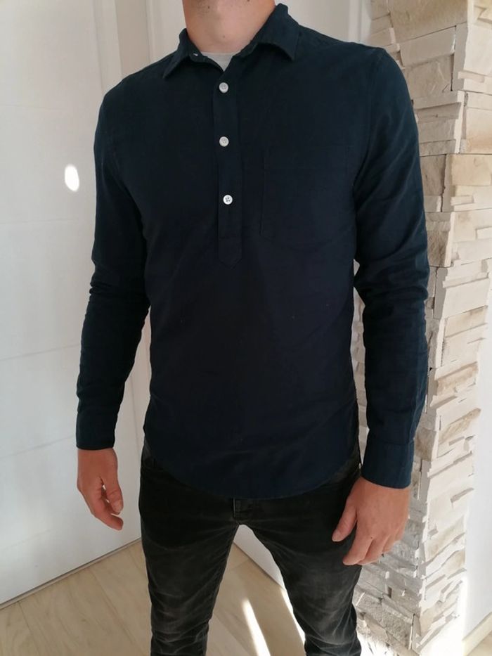 Jolie Chemise blouse taille S bleu marine