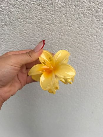Pince à cheveux jaune pour l’été