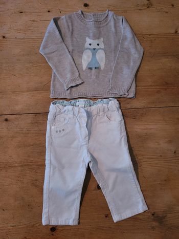 Ensemble Obaibi pull pantalon 12 mois