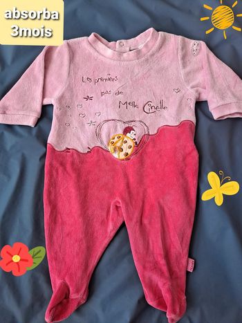 Pyjama velours rose coccinelle absorba 3mois