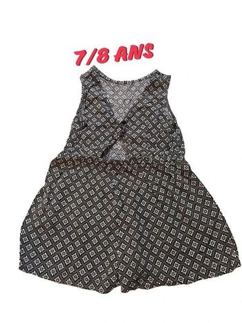Combi Short Noir  Fleuri - 7/8ans