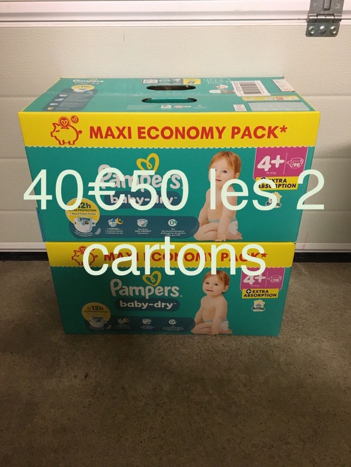 196 couches Pampers baby dry taille 4+
