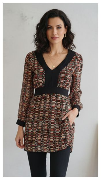 Tunique imprimer géométrique T-40