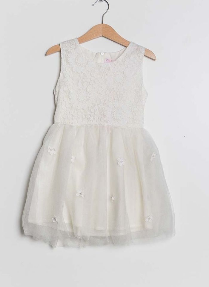 Robe dentelle blanche et tulle cérémonie mariage taille 12 ans