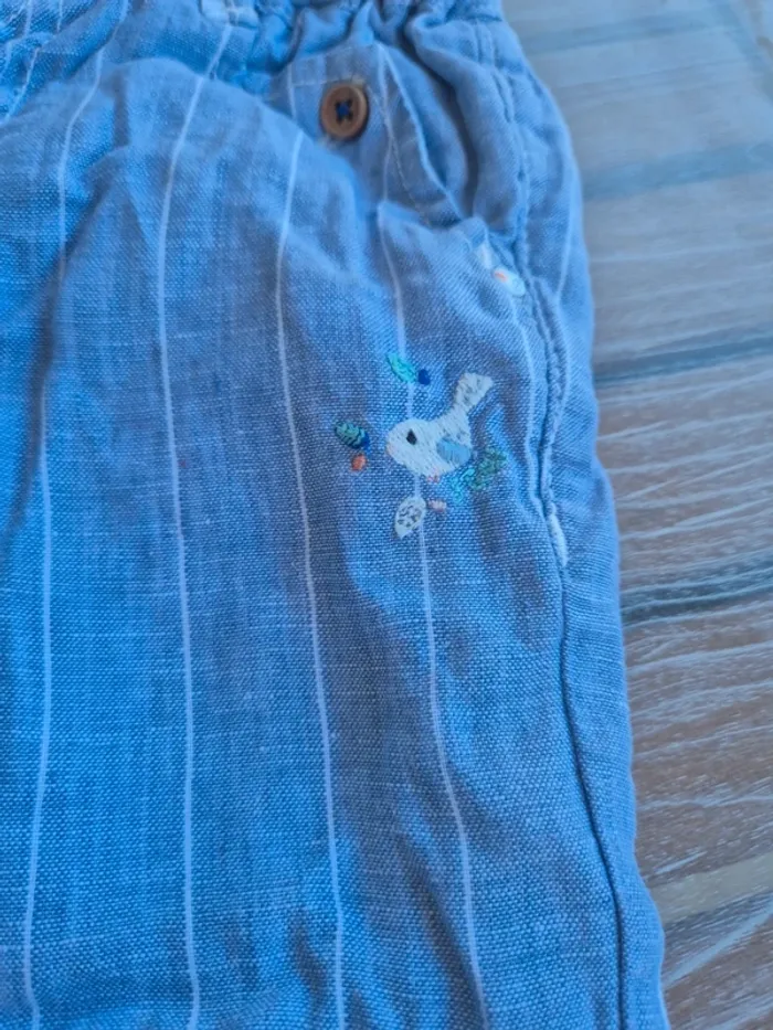 Sergent major bermuda en lin taille 2 ans - photo numéro 2