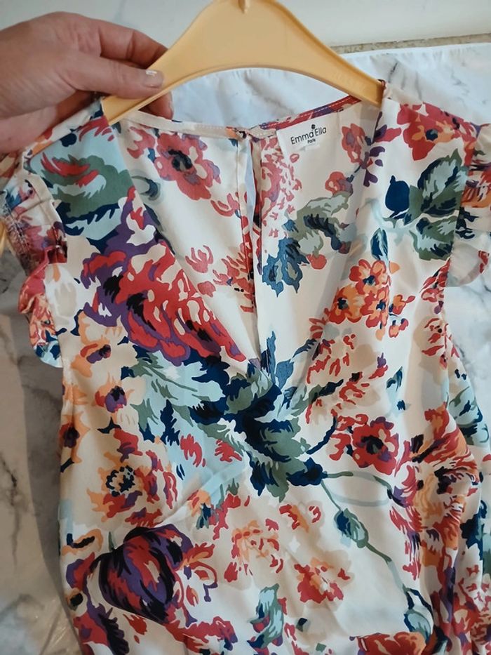 Combi pantalon fleurie Emma & Ella taille S - photo numéro 6