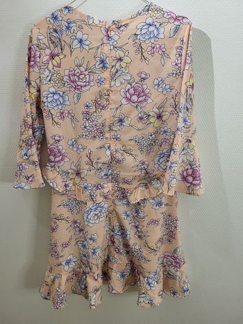 Robe abricot motif fleur chic