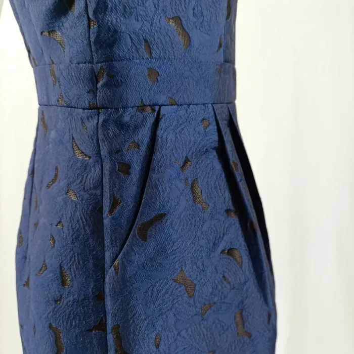 Robe bleue sans manches motif ajouré Jus d’Orange – Taille S, zip doré A955 - photo numéro 7