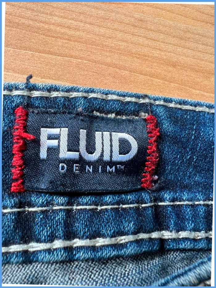 Short en jean vintage brodé bleu marine – Femme XXL - photo numéro 14