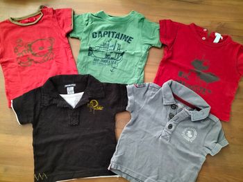 Lot de 5 hauts garçon 6 mois