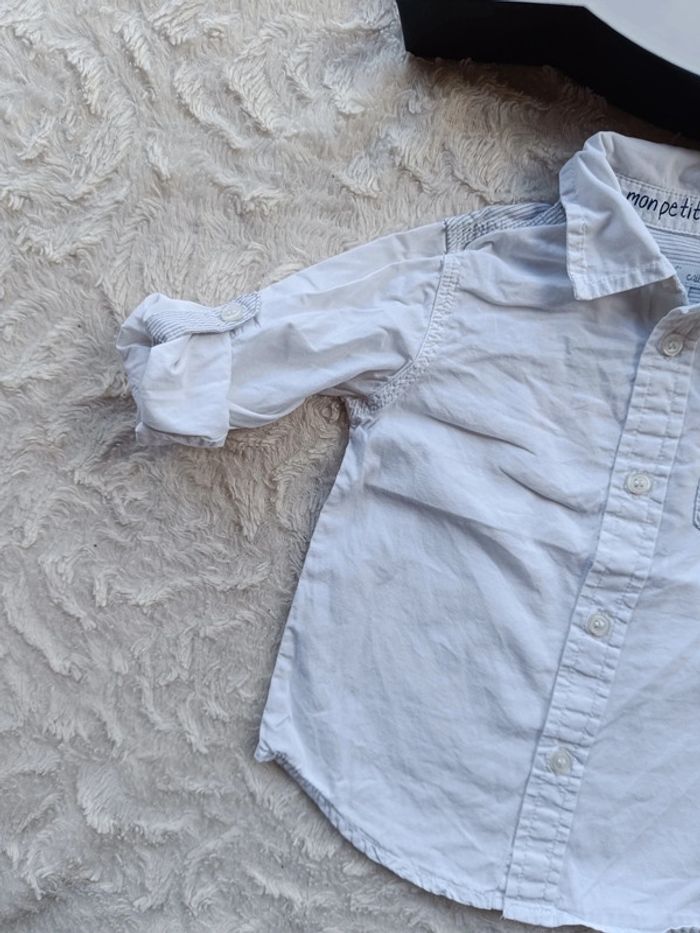 Chemise manches longues Garçon 18 mois mon petit matelot baleine 100% coton - photo numéro 3