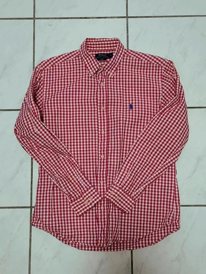 Chemise vintage Ralph Lauren à carreaux rouges – Slim Fit – Taille L – Style Y2K & Old Money - photo numéro 10