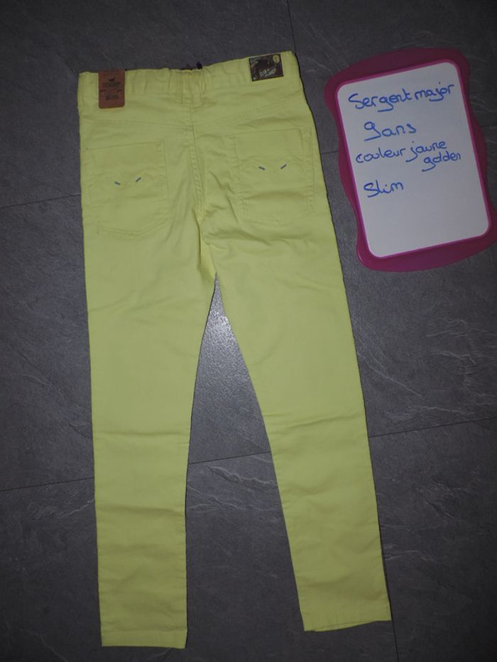 jeans sergent major slim couleur jaune golden taille 9 ans - photo numéro 3