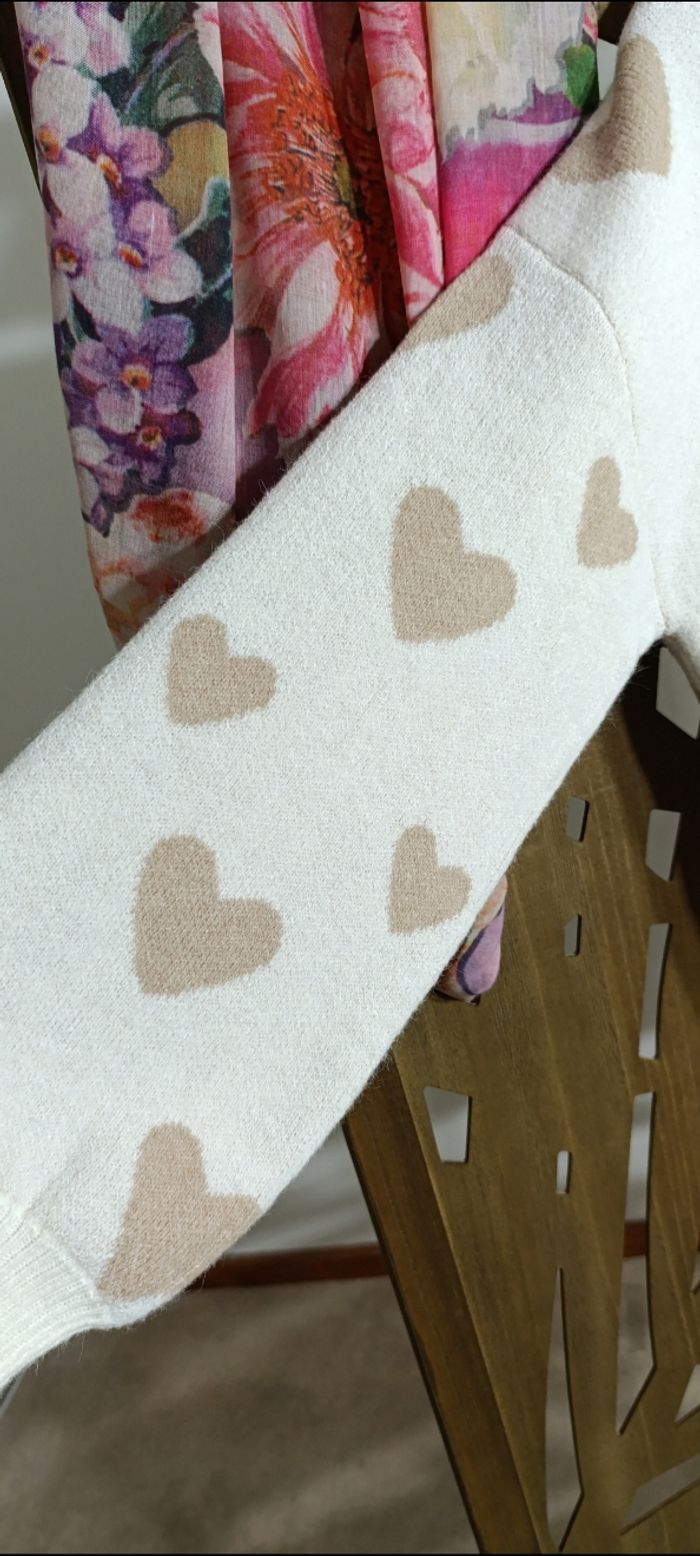 Pull femme " coeur" taille L - neuf - boutique indépendante - photo numéro 4